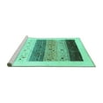 thumbnail image 2 of Ahgly Company Machine Washable Indoor Square Solid Turquoise Blue Modern Area Rugs, 7' Square, 2 of 4
