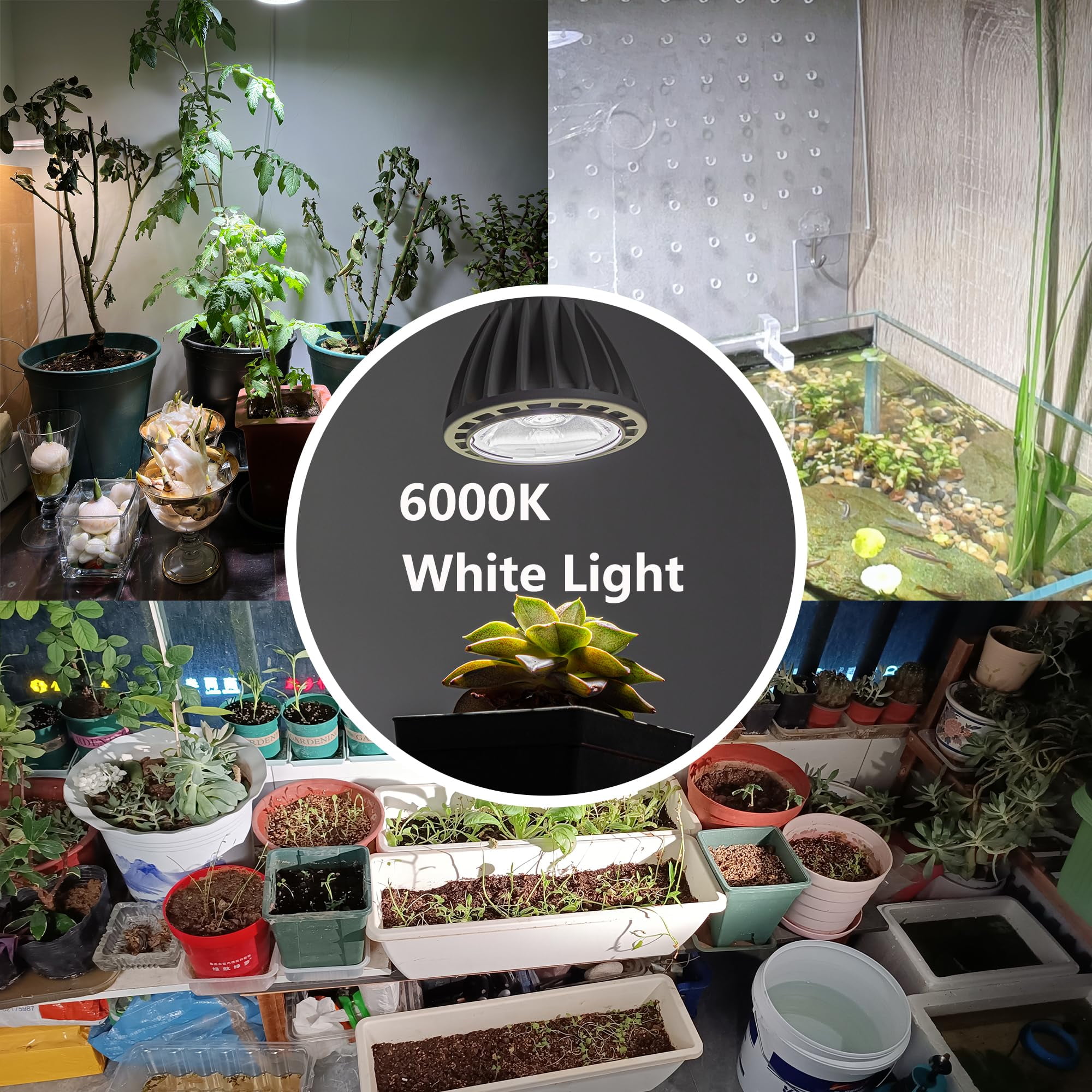 KAYYELAMP H System Adjustable Titl Angle Track Lighting Full Spectrum 6000K 25W Bulb Walnut Base Black Metal Shade Vintage Design for Farmhouse Kitchen Plant Rooms