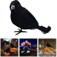 thumbnail image 2 of BNNG Halloween Black Feathered Crows, Realistic Feathered Black Birds Raven, Halloween Decoration for Indoor Outdoor Home Yard Garden Party Decor, 2 of 9