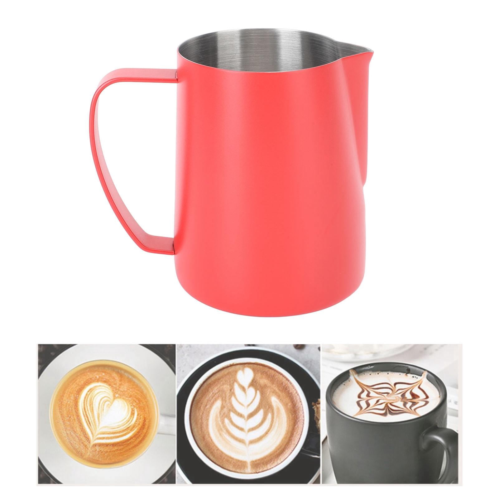 LAZIOEGR 600 ML Stainless Steel Coffee Frother & Latte Art Pitcher with Inner Scale and Pointed Mouth