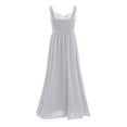 thumbnail image 3 of HULIJA Kids Big Girls Ruched Bust Chiffon Dress Wedding Party Prom Gown Gray 8, 3 of 7