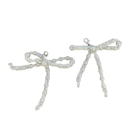 FENOHREFE 1 Pair Lovely Bowknot Phone Pendant Beaded Keyrings Bag Accessory Elegant Bag Ornament Shoe Pendant for Any Occasion