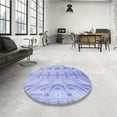 thumbnail image 4 of Ahgly Company Machine Washable Indoor Square Transitional Sky Blue Area Rugs, 3' Square, 4 of 7
