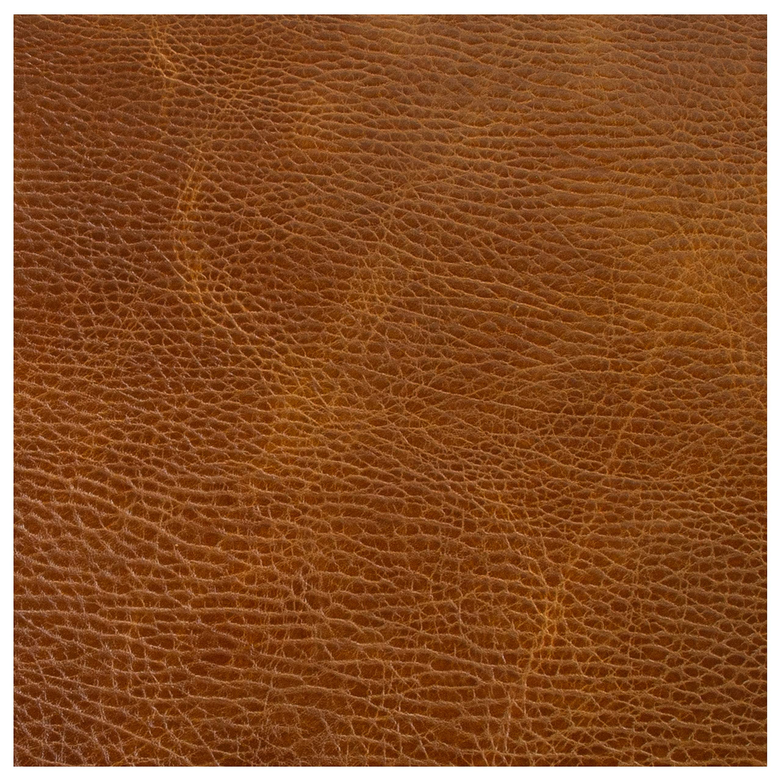 FabricLA Genuine Leather Tooling and Crafting Sheets | Heavy Duty Full Grain Cowhide (3.00mm) 6X6 - Arizona Cognac