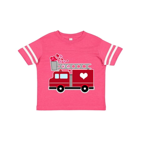 

Inktastic Valentine s Day Red Firetruck with Pink Hearts Gift Toddler Boy or Toddler Girl T-Shirt
