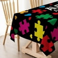 thumbnail image 5 of Autism Awareness Tablecloth Puzzle Piece Heart Inspirational Support April Decoration Rustic Kitchen Dining Room Home Decor (60" x 84"), 5 of 5