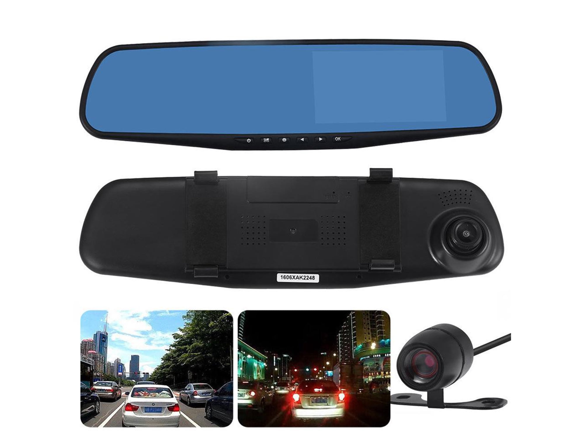 HOT 4.3" HD 1080P Dual Lens DVR Dash Recorder Camera Monitor Car Rearview Mirror 