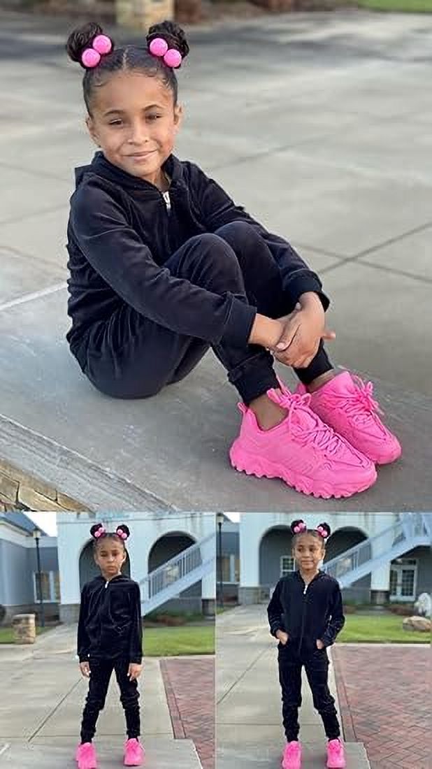 Oudiya Girls 2 Piece Outfits Velour Tracksuit Hoodie and Jogger Set Sweatsuit Athletic Clothes Sets