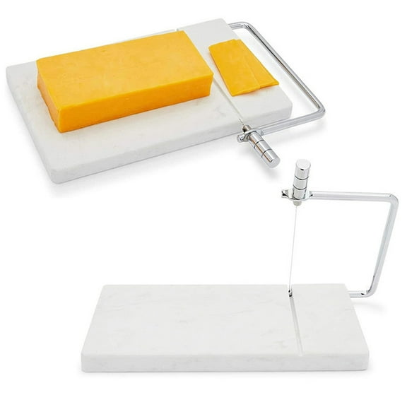 Cheese Slicer Stainless Steel Wire Cutter for Block Cheeses Marble Board Mozzarella Parmesan Butter Cutting Tool Easy to Clean Non-Slip Kitchen Gadget