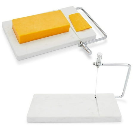 

Primegos Cheese Slicer Stainless Steel Wire Cutter for Block Cheeses Marble Board Mozzarella Parmesan Butter Cutting Tool Non-Slip Kitchen Gadget