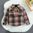thumbnail image 3 of QUYUON Toddler Girls Flannel Shirts Kids Toddler Flannel Shirt Jacket Plaid Long Sleeve Button-Down Blouse Tops with Pocket Baby Boys Girls Fall Shirt Coat Outwear Q-31-Coffee 2T-3T, 3 of 8