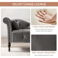 thumbnail image 6 of Velvet Chaise Lounge Zarler Indoor Modern Tufted Long Lounger with Pillow for Living Room Bedroom Office Gray, 6 of 10