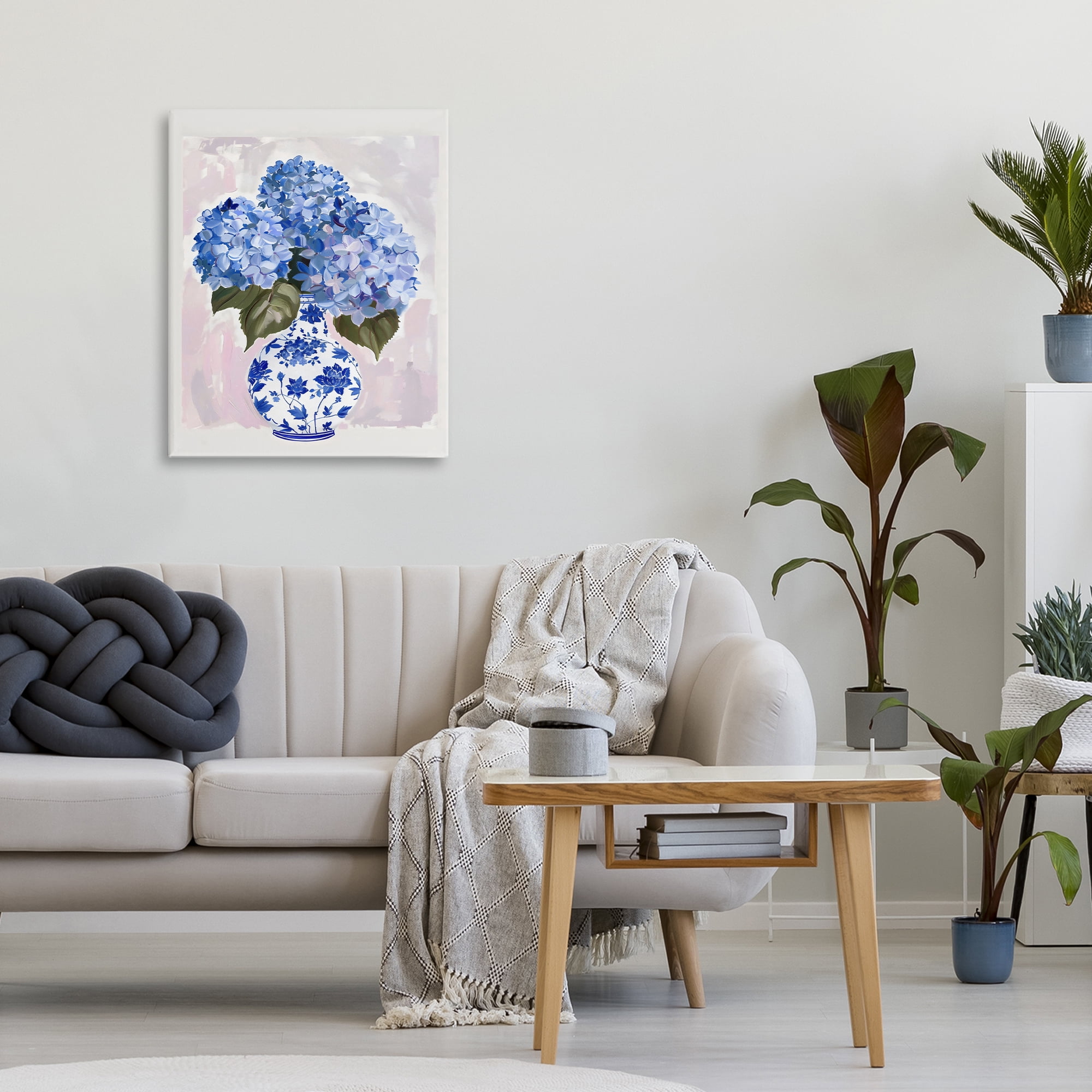 Stupell Industries Blue Hydrangea in Porcelain Vase Canvas Wall Art, design by The Prints Vibe