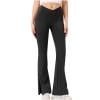 JGGSPWM High-Waist Flare Leggings for Women Stretchy Yoga Pants with Pockets Black 2XL
