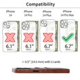 thumbnail image 2 of Dockem Card Case for iPhone 14 Pro Max with Built-in Metal Plate for Magnetic Mounting & 2 Pockets: Exec M2 (Brown), 2 of 10