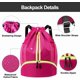thumbnail image 5 of Sports Drawstring Backpack - String Swim Gym Bag with Shoes Compartment and Wet Proof Pocket for Women&Men, 5 of 5