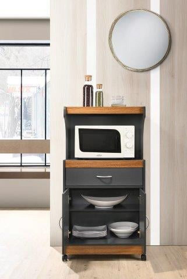 Hodedah Microwave Kitchen Cart, Grey-Oak - Walmart.com