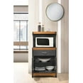 Hodedah Microwave Kitchen Cart, GreyOak