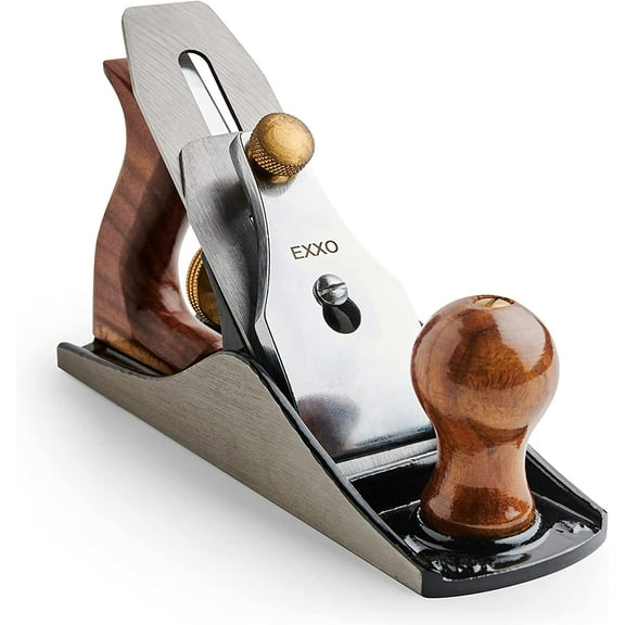 EXXO No. 4 Smoothing Bench Hand Plane - Adjustable Hand Planer Wood Planer Hand Tool Hand Planer for Woodworking Hand Tools Wood Working Bench Plane Woodwork Planes - 2 Inch Planer Blades, 9 Inches Lo