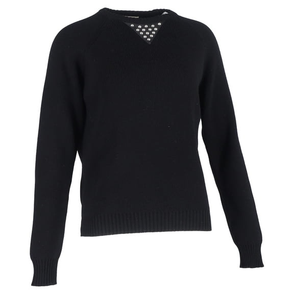 Pre-Owned Saint Laurent Studded Sweater in Black Wool
