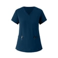 thumbnail image 5 of MLQIDK Women Scrubs Sets Plus Size Jogger Scrubs Petite V Neck Yoga Scrub Pants and Tops Nursing Top Medical Scrubs Jogger Scrubs Dark Blue XXL, 5 of 5