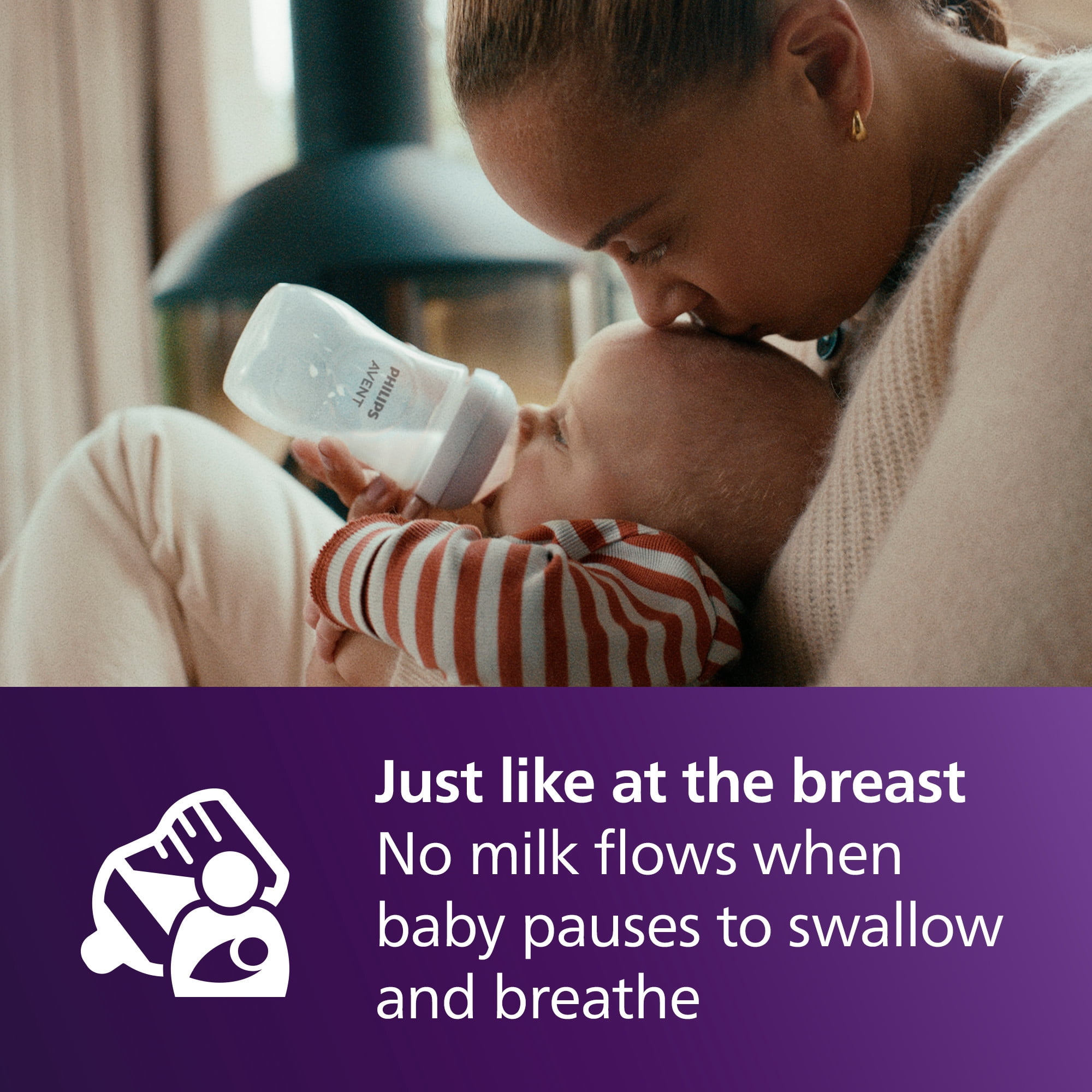 Philips Avent Natural Baby Bottle with Natural Response Nipple (Medium Flow,Flow 3), 9oz, SCY903/91