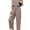 Khaki, variant on Czanzd Women's Cotton Gingham Two-Piece Outfit,Khaki,Size S