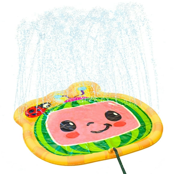CoComelon Colorful Water Sprinkler Splash Pad Toy for Kids Yellow, Green, Red, 45'' Dia