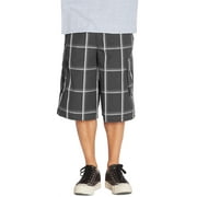 Shaka Wear Mens Relaxed Fit Plaid Cargo Shorts S~5XL