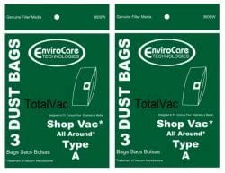 6 Shop Vac Disposable Filter Bags 1.5 Gallon ~ New