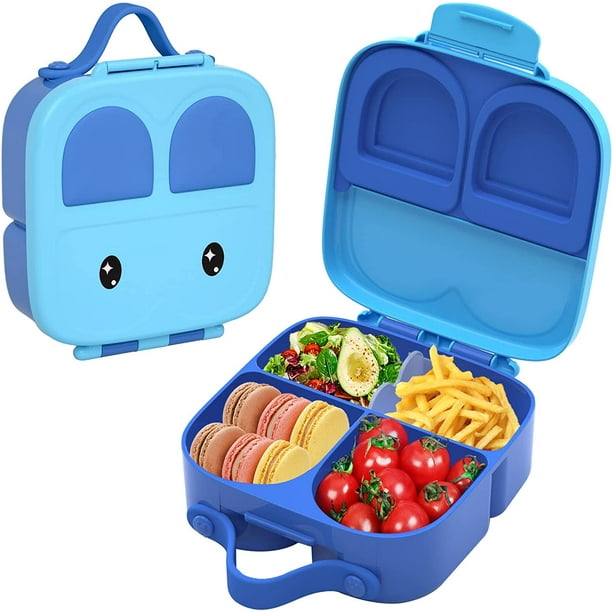 Plastic Bento Boxes Large for Kids, Portable Silicone Toddler Bunny Lunch Box, Travel ToGo