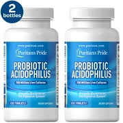 2 Pack - Puritan's Pride Probiotic Acidophilus Capsules, 100 Count