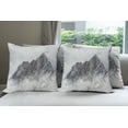 thumbnail image 6 of Ambesonne Nature Throw Pillow Cover 4 Pack, Foggy Mountain Peak, 24", White Grey, 6 of 7