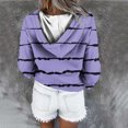 thumbnail image 4 of QUINDOS Hoodies for Women Button Henley Striped Womens Sweatshirts Casual Long Sleeve Graphic Crew Neck Pullover Tops, 4 of 6