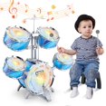 thumbnail image 1 of Batería Infantil deAO Kids Jazz Mejorada con 5 Tambores y Luces para Niños de 3 a 5 años Azul, 1 of 6