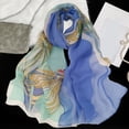 thumbnail image 4 of Lady Scarf Floral Print Sunscreen See-through Ultra-thin Soft Fabric Neck Wrap Accessory, 4 of 8