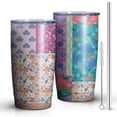 thumbnail image 1 of 20oz Tumbler with Lid and Straw Stainless Boho Steel Vacuum Insulated Water Coffee Tumbler Cup, Double Wall Vacuum Insulated Travel Mug Reusable Tumblers for Ice Drinks, Hot Beverage, 1 of 6