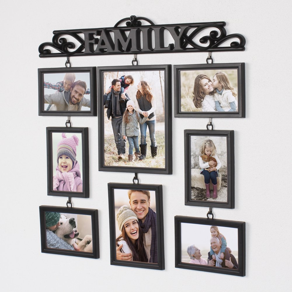 Mainstays 8 Opening Hanging Family Collage (Black Frame)
