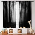 thumbnail image 5 of Forest Curtains,Gothic Dark Black Nature Tree Woodland Scenery Printed Window Treatments Drapes for Living Room Bedroom Bathroom Window Drapes 2 Panel,52X84 Inch, 5 of 5