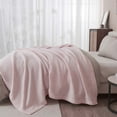 thumbnail image 5 of Great Bay Home All-Season Waffle Cotton Bed Blanket 90x90 (Full / Queen, Blush Pink), 5 of 6