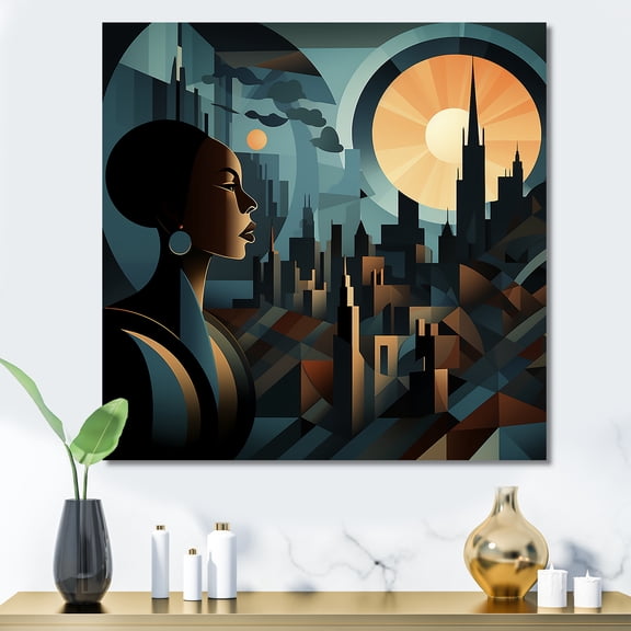 Designart "Harlem Renaissance Portrait II" People Wall Art - Global Black African American Art Living Room Canvas Art