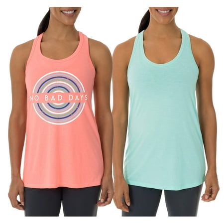 Keyhole Back Tank - Women's Fitspiration & Core Active Racerback Tank, 2- Pack Value Bundle
