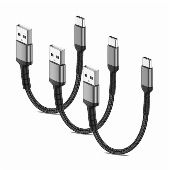 ccwonima 6 inch USB-C Charging Cable Short, 3 Pack Braided USB A to USB C Cord Fast Charging Type C Cable for Charging Station, Compatible with Samsung Galaxy S22 Ultra Note 20 A21 LG V30 V40 Pixel 6