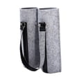 thumbnail image 4 of Bolsa aislada portátil perfecl para botellas de vino 750ml con asas de cuero PU gris, 4 of 8