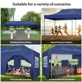 thumbnail image 6 of SANOPY 10'x30' Upgrade Pop up Canopy Tent Outdoor Easy Set-up Instant Tent Heavy Duty Commercia Wedding Party Tents, 8 Removable Sidewalls, Roller Bags, 8 Sandbags Gazebo Shelter(Dark Blue), 6 of 9
