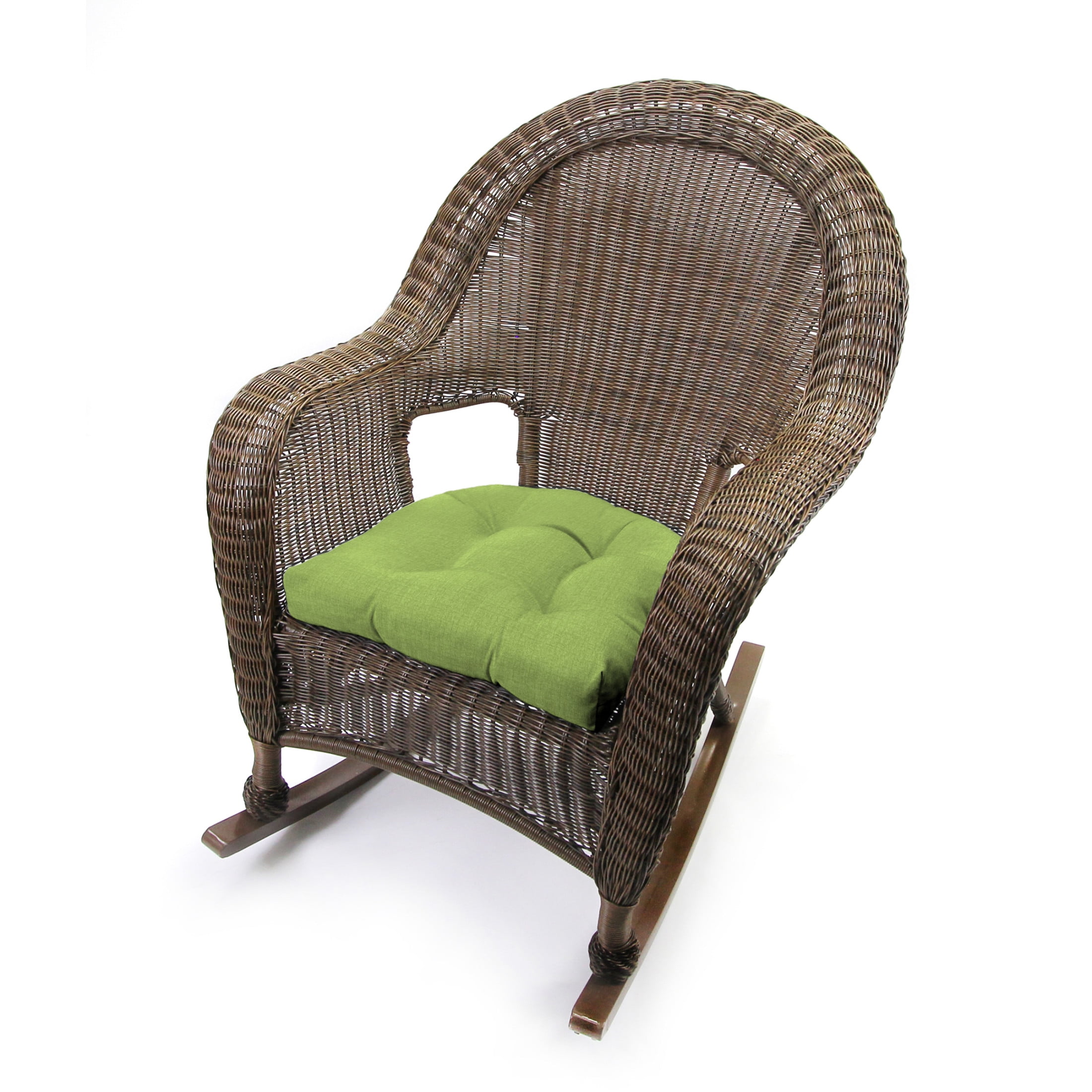 Jordan Manufacturing 19" x 19" McHusk Leaf Green Crosshatch Square Tufted Contoured Crosshatch Outdoor Wicker Seat Cushion (2 Pack)