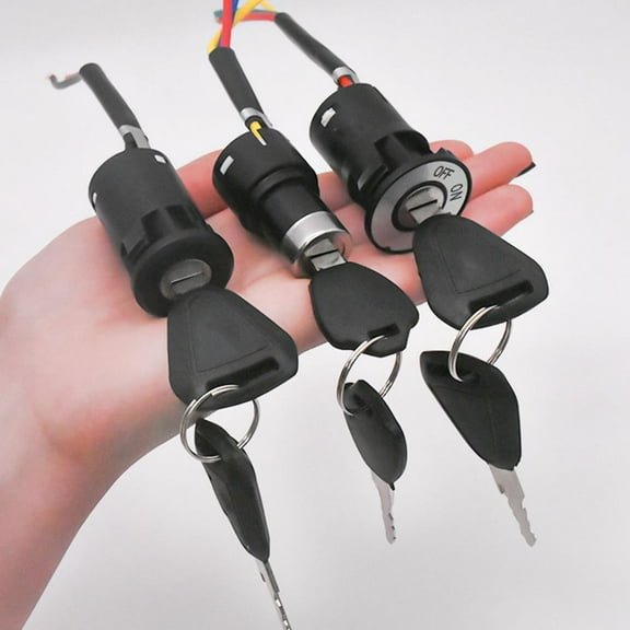 Tekuisi Ebike Electric Scooter Ignition Key Ebike Switch 2 Wire Position Lock Key for Electric Bike Scooter Tricycle Cycling Accessories