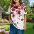 thumbnail image 2 of Fancifize Unisex Floral T-Shirt Vintage Botanical Print Summer Top Short Sleeve Cute Tshirt for Boys & Girls Ages 3-14Y, 2 of 6