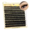 thumbnail image 1 of ALICE Extensiones de pestañas esponjosas, gruesas, con volumen 3D, extensiones de pestañas en racimo, 220 unidades, pestañas individuales, aspecto de visón (0.394-0.630 in, rizo 0,05D D), 1 of 5