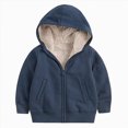 thumbnail image 5 of TOWED22 Unisex Boys Girls Hoodie Sweatshirt Full Zip Up Casual Long Sleeve Solid Jacket Kids Lightweight Outwear with Pockets,Navy,5-6 Y, 5 of 6